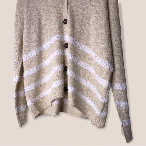 Joseph A striped Button Cardigan Sweater - Picture 3 of 7